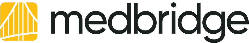 MedBridge logo with a yellow and white bridge icon left of "medbridge" in bold, black lowercase letters.